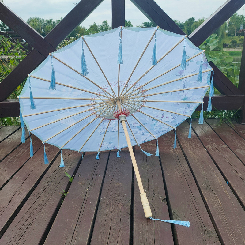 Long Life Silk Umbrella Decoration Craft Paper Parasols Bamboo Handle Umbrella For Dance Performance