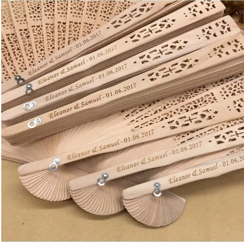 2024 Wholesale Hotel Wedding Souvenir Bamboo Handheld Fan Custom Wooden Hand Fan rechargeable hand fans wholesale