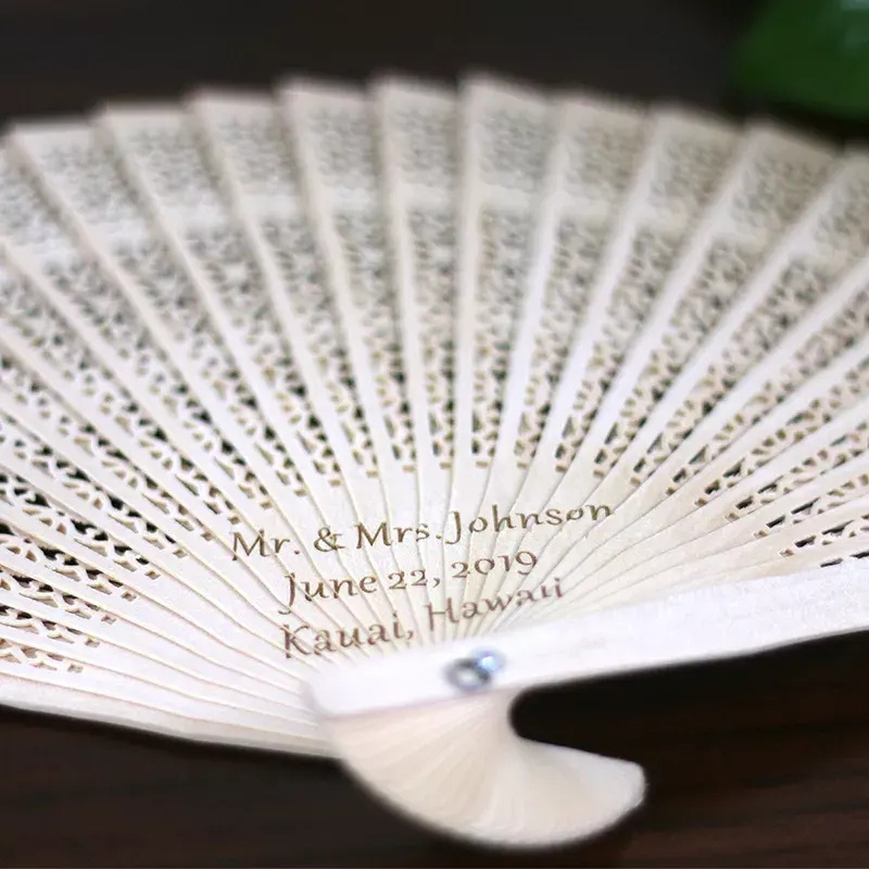 2024 Wholesale Hotel Wedding Souvenir Bamboo Handheld Fan Custom Wooden Hand Fan rechargeable hand fans wholesale