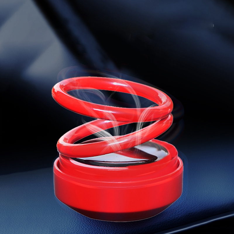 Car Aromatherapy Air Freshener Double Rings Rotary Suspension Rotating Dashboard Interior Ornament Car Auto Diffuser Perfume