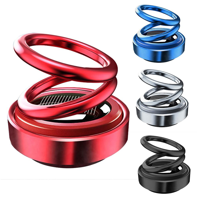 Car Aromatherapy Air Freshener Double Rings Rotary Suspension Rotating Dashboard Interior Ornament Car Auto Diffuser Perfume