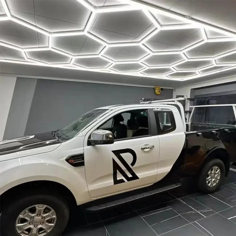 Car Repair Shop Hexagon Light Garage Hexagrid Led Light Honeycomb Ceiling Lights