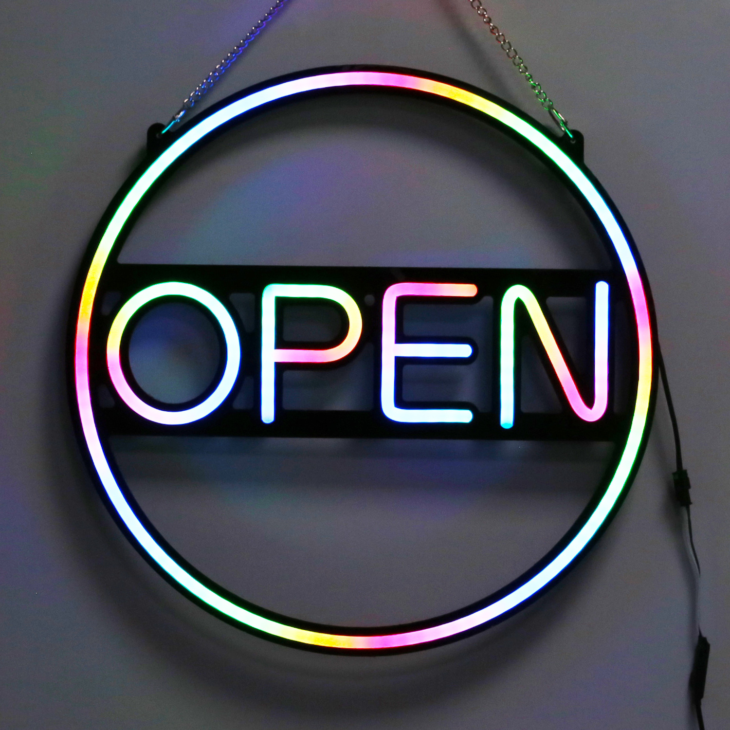 Custom smork shop open logo letter illuminated light advertising acrylic backlit board sign business bar store rgb led neon flex