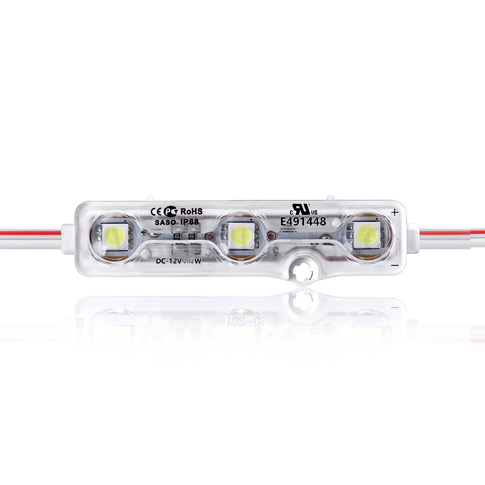 wholesale modulo 3 led 12v, single side light led module DC 12V 12W LED Module with Injection lens 3LEDs