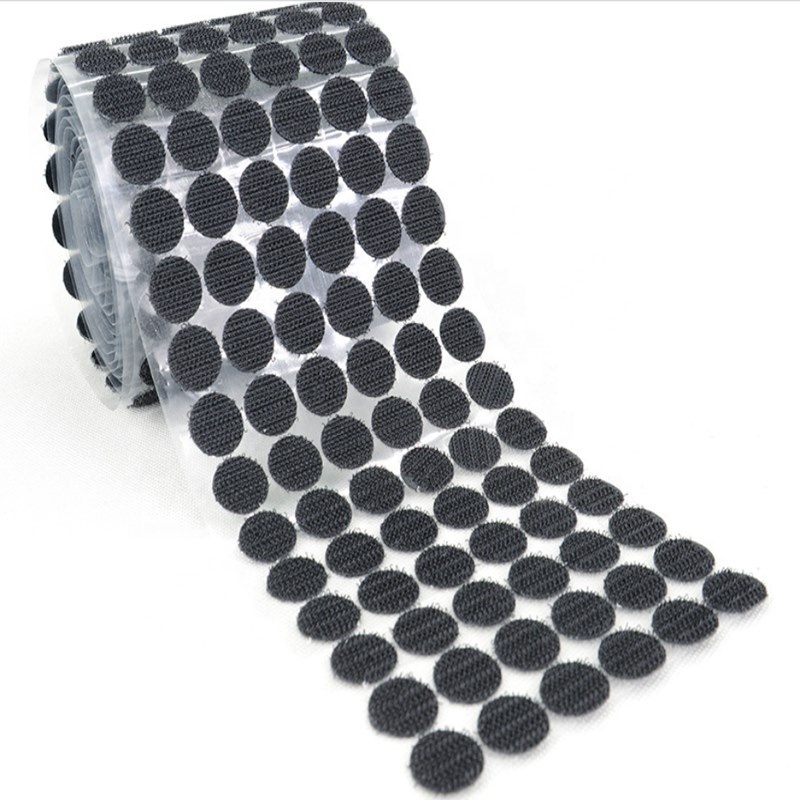 Self Adhesive Hook Loop Tape Dots Coins with Super Sticky glue back