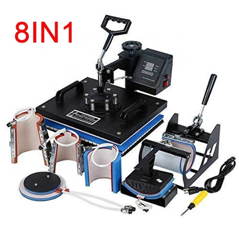 Wholesales price 8 In 1 In1 Single Heating Press Sublimation Heat Press Machines For T-shirt/hat/cup/bags/