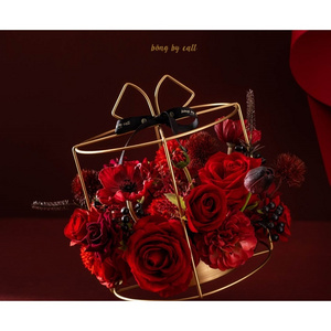 Customize Silk Flower Rosely M Business Gifts Full Bloom New Top Vietnam Material Silk Basket Handmade Box Flower