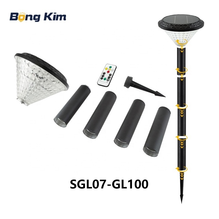 BONGKIM new arrival 2023 products rgb led solar garden light tall for outdoor