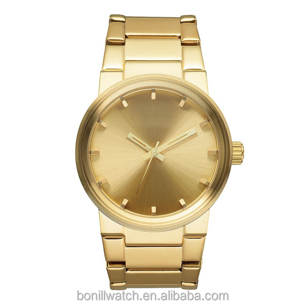 Fashion style new arrivals custom logo gold plated stainless steel men brand custom watch