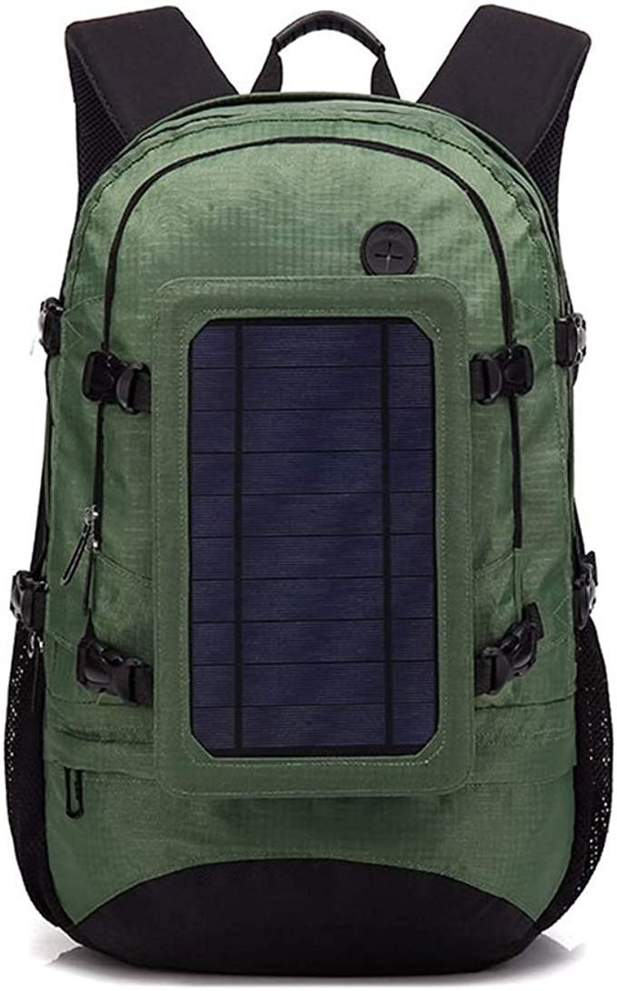 Solar Backpack 14W Solar Panel Powered Backpack Laptop Bag Water-resistant Large Capacity with External USB Charging Port