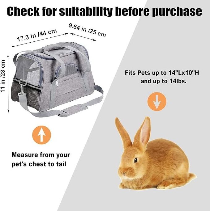 Travel carrying bag approved by airline, pet pocket with breathable mesh window, portable handbag with locking safety zipper