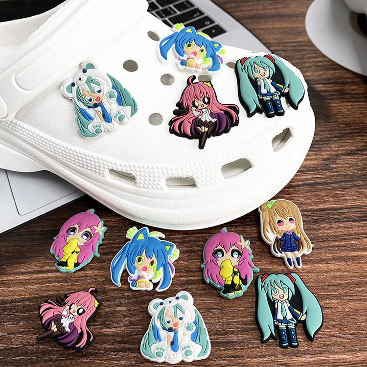 Cartoon Virtual Character Hatsune VOCALOID Shoes Accessories Pvc Soft Rubber Shoes Charm Shoes Decoration Wholesale