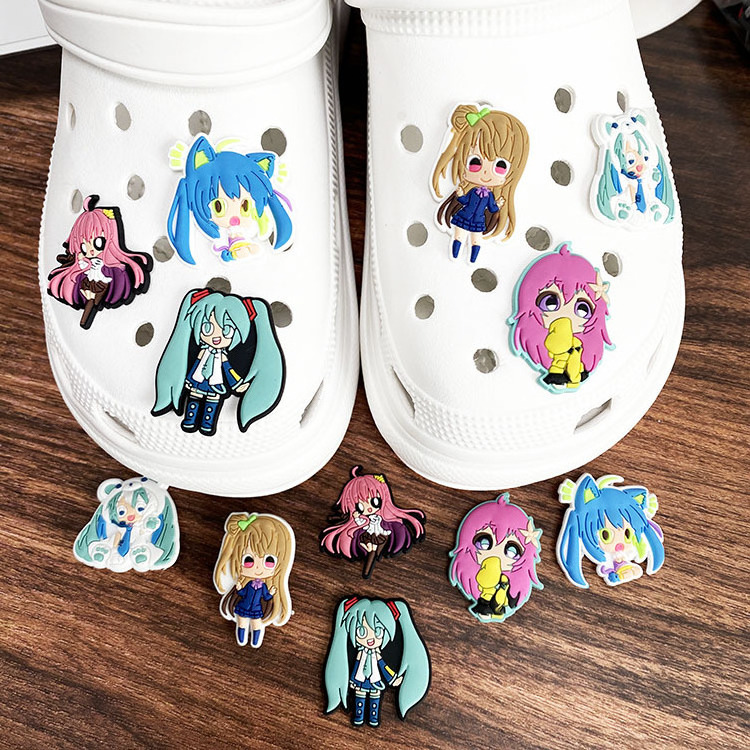 Cartoon Virtual Character Hatsune VOCALOID Shoes Accessories Pvc Soft Rubber Shoes Charm Shoes Decoration Wholesale