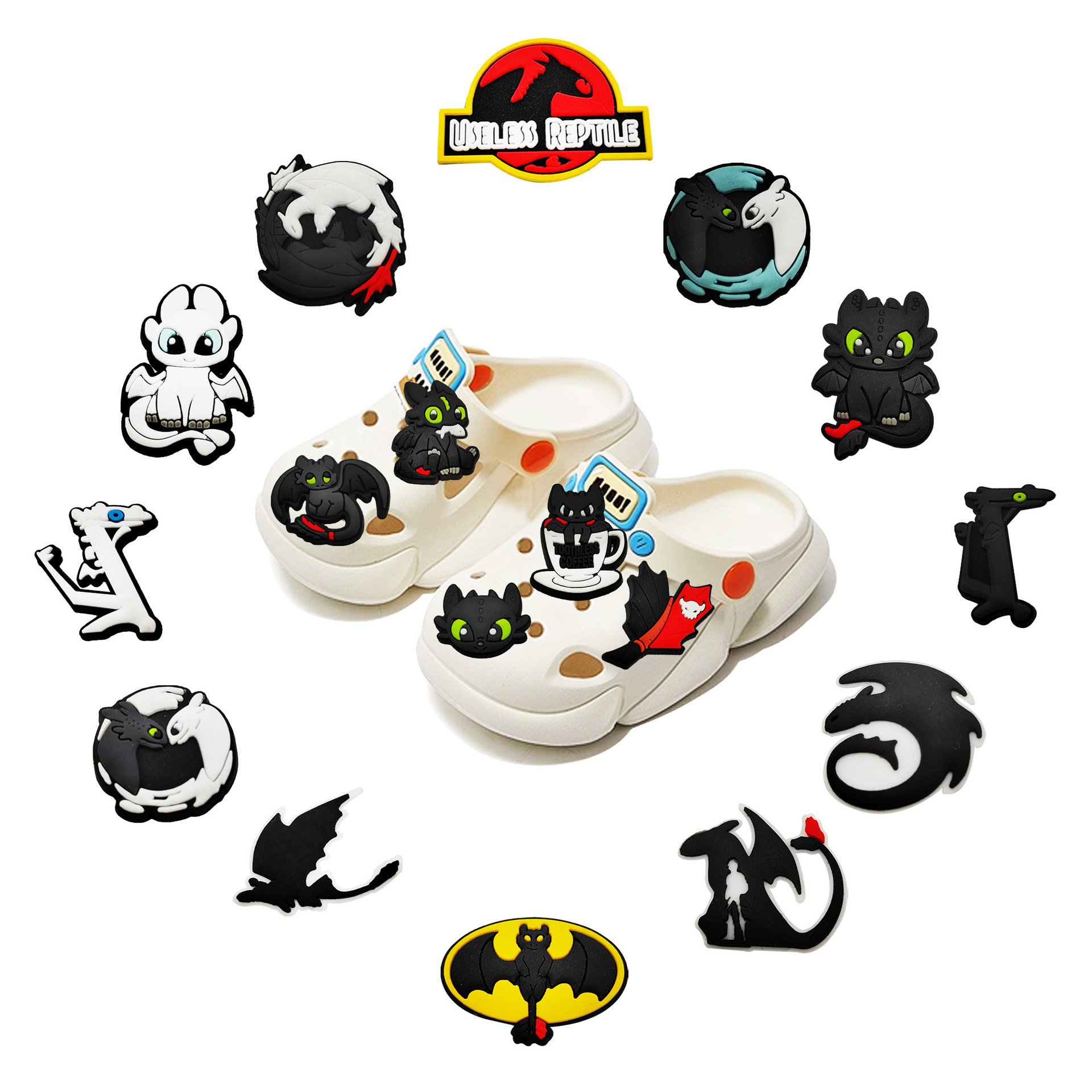 Cartoon Character Toothless shoe floral accessories soft rubber shoe buckle accessories dragon tamer master shoe buckle charms