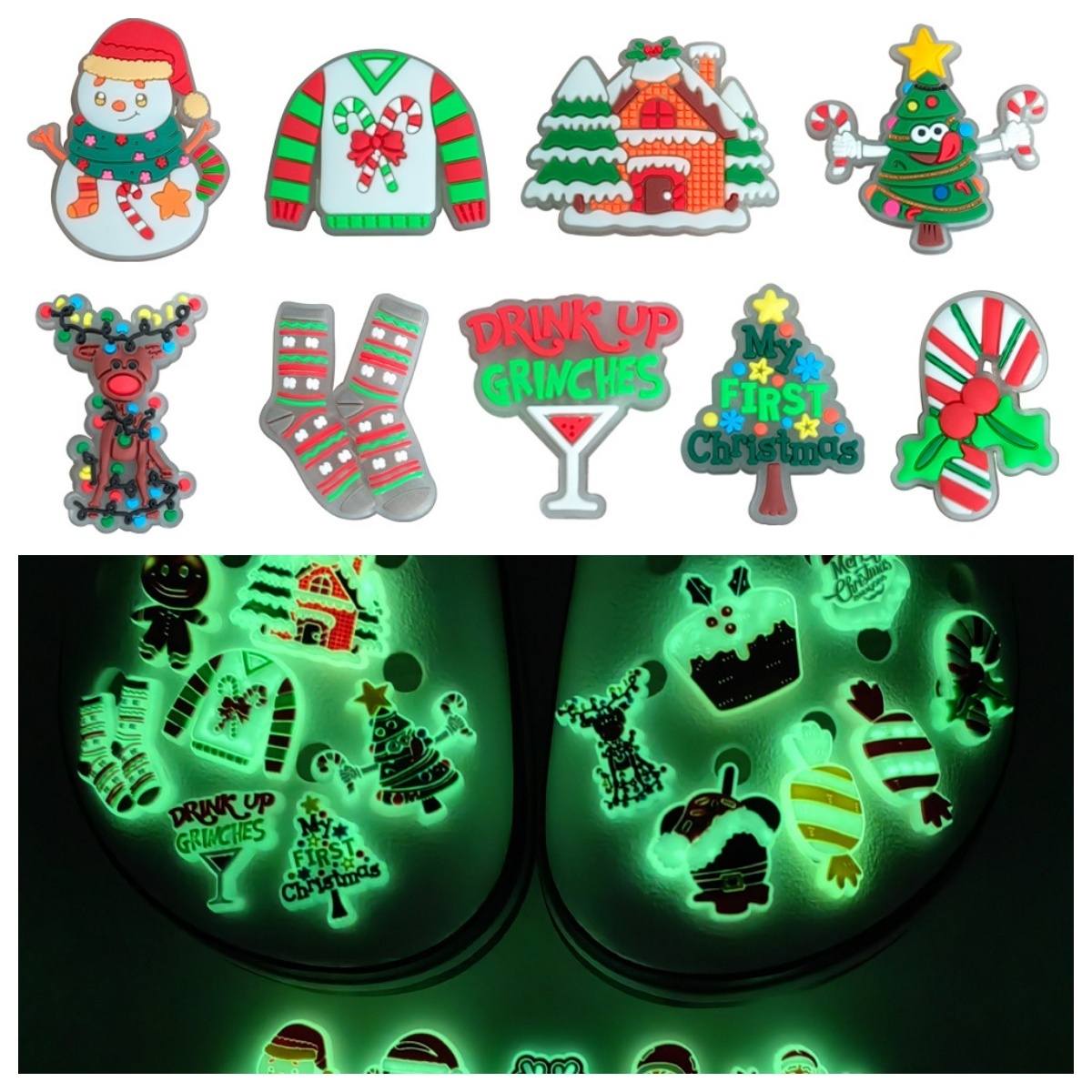 Shoe Decoration For Christmas Glowing In The Dark For Clog Shoe Decoration Led Christmas Shoe Charms For Accessories