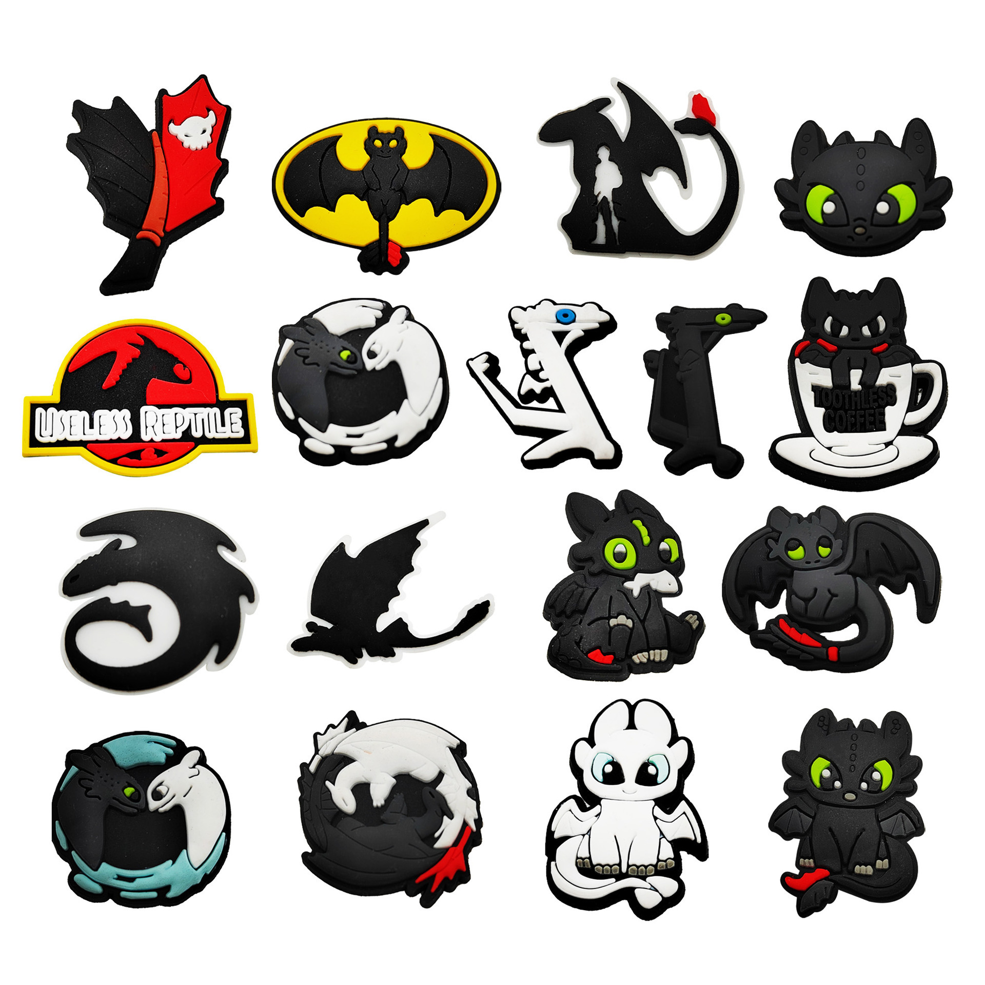 Cartoon Character Toothless shoe floral accessories soft rubber shoe buckle accessories dragon tamer master shoe buckle charms