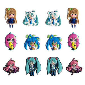 Cartoon Virtual Character Hatsune VOCALOID Shoes Accessories Pvc Soft Rubber Shoes Charm Shoes Decoration Wholesale