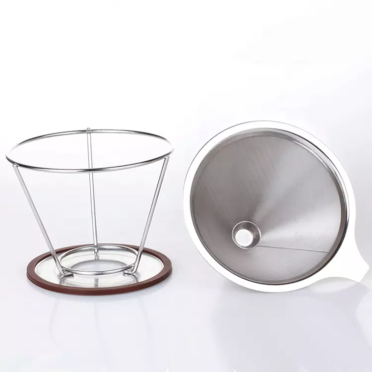 portable custom metal mesh coffee maker pour over stainless steel coffee filter coffee dripper