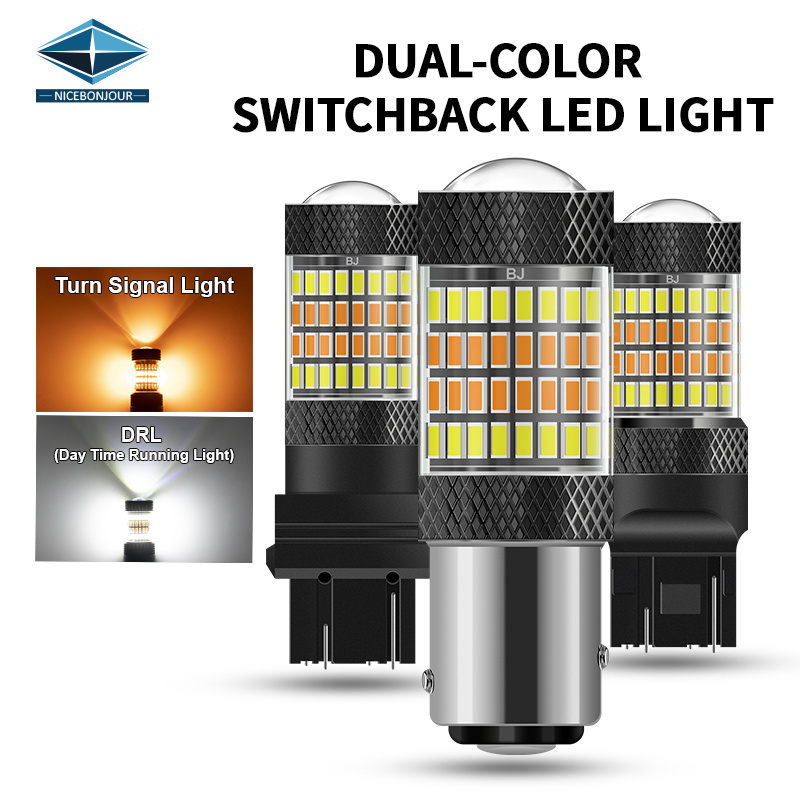 Auto LED Bulb T20 1157 3157 7443 3014 96SMD Led Switch Back Amber White for Car Turning Signal Light