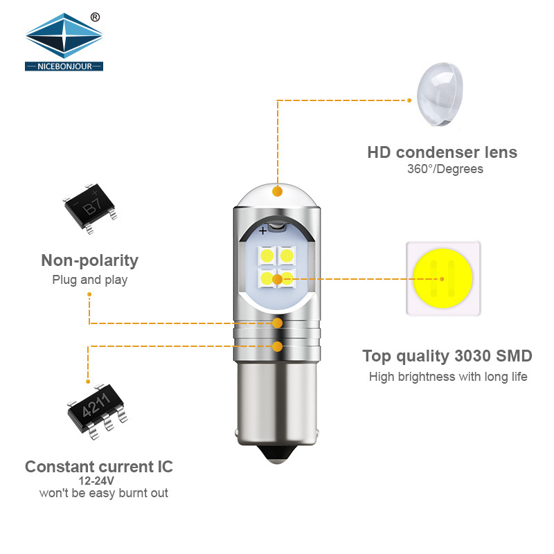 Turn Signal Brake Reversing Light  Led Strobe Led Bulbs CE & Rohs BAU15D LED T20 T25 S25 1156 1157 3156 3157 7440 7443