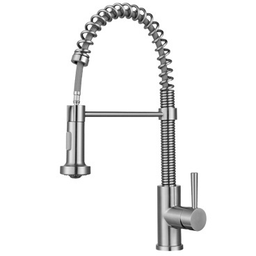 304 Stainless Steel Faucet  Spring Spout with Wanghai 35mm Ceramic Cartridge Two Function Spray