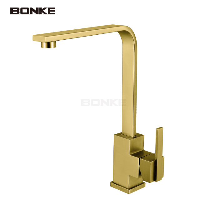 High Quality Sanitary Ware Stainless Steel Hot and Cold Single Handle Deck Mounted Sink Water Mixer Tap Robinet Kitchen Faucet