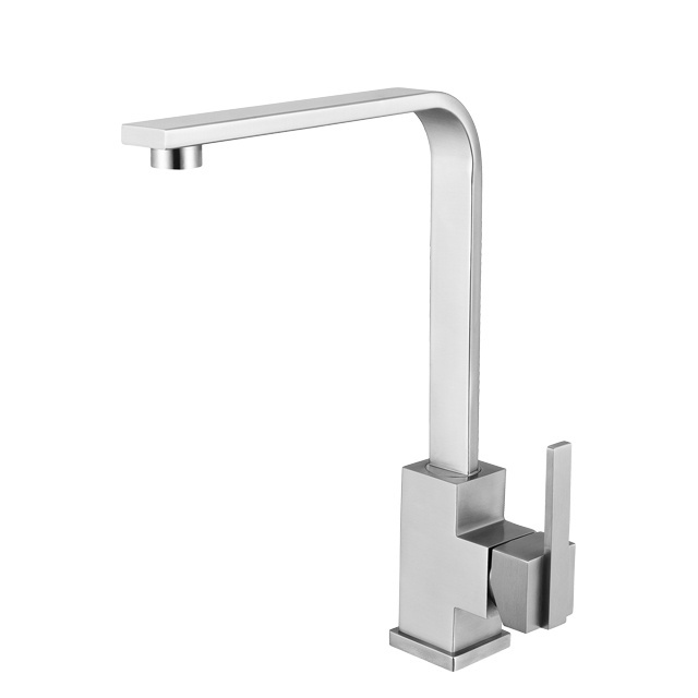 High Quality Sanitary Ware Stainless Steel Hot and Cold Single Handle Deck Mounted Sink Water Mixer Tap Robinet Kitchen Faucet