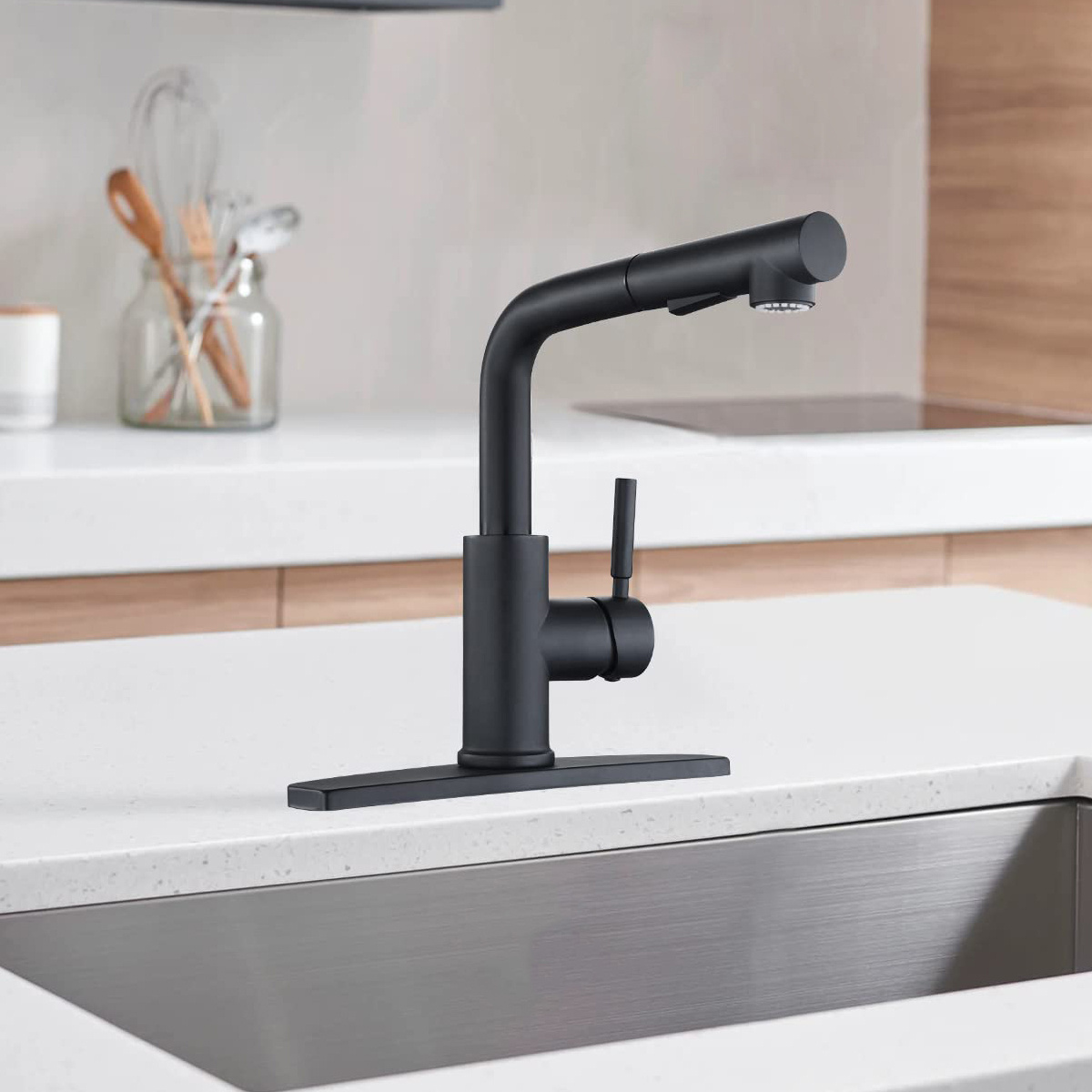 Black Stainless Steel Faucet For Kitchen