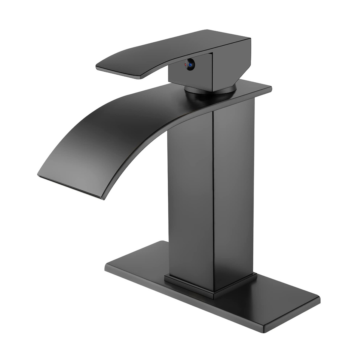 Luxury Black Stainless Steel Waterfall Spout Bathroom Sink Faucet Washbasin Faucet