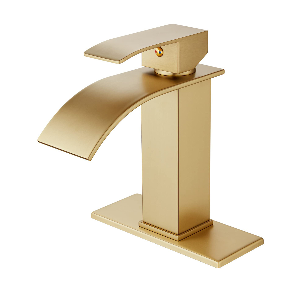 Luxury Gold Stainless Steel Waterfall Spout Bathroom Sink Faucet Washbasin Faucet