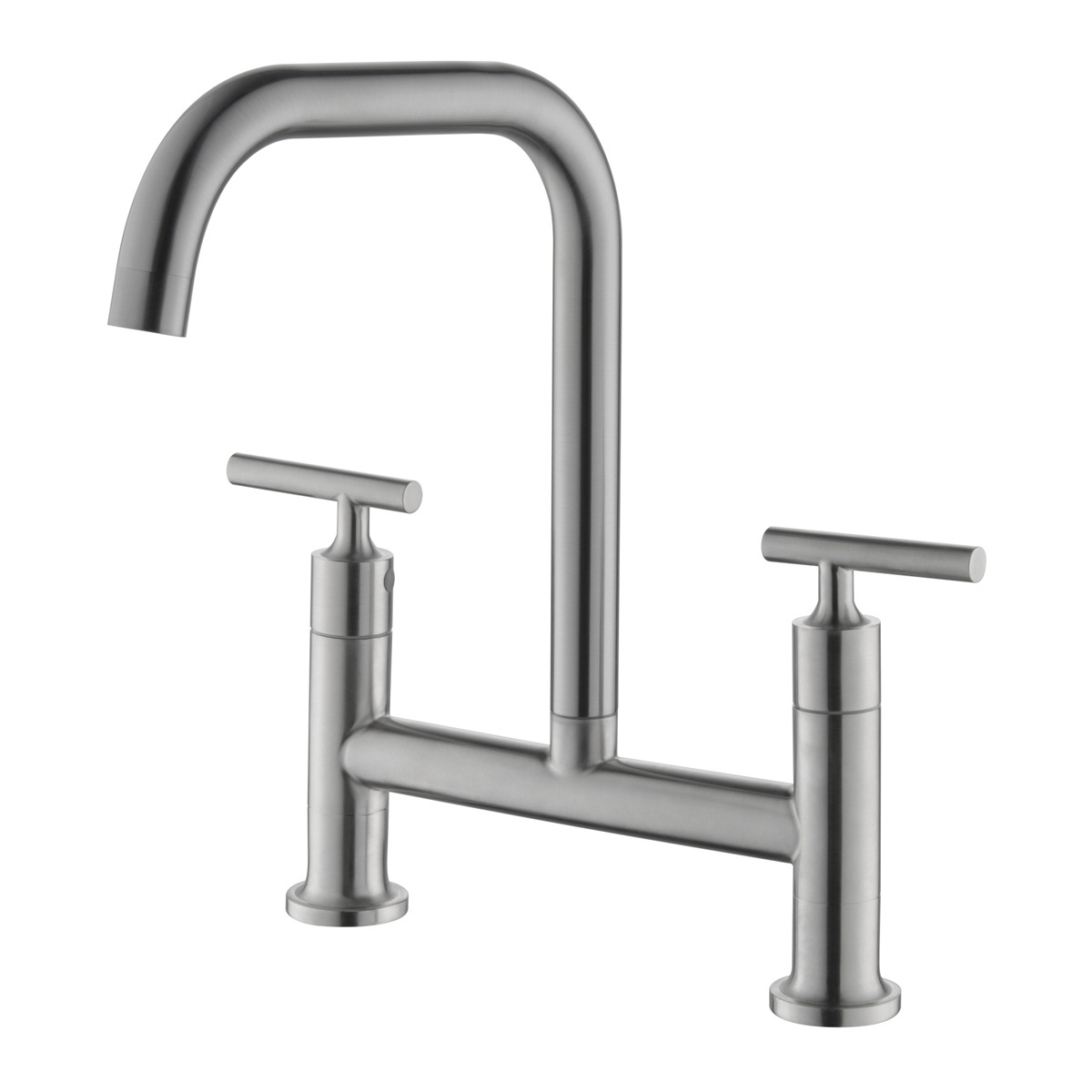 luxury Bridge Kitchen Faucet 3 Hole Kitchen Faucets Custom Stainless Steel 2 Handle Faucet