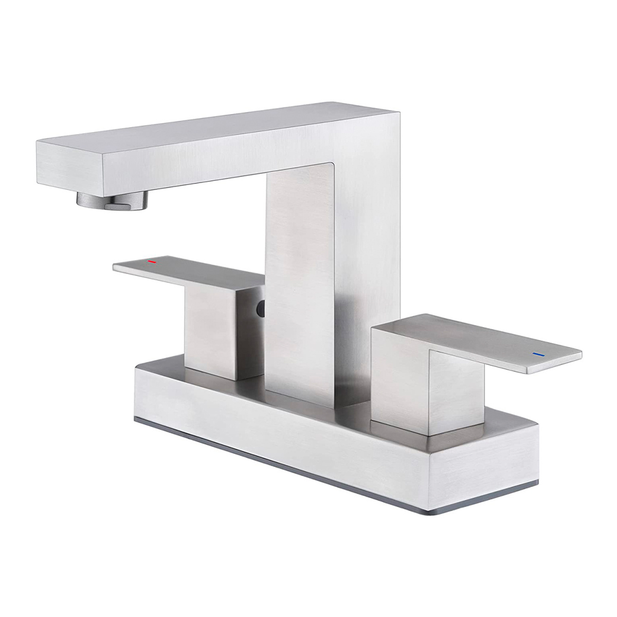 Custom Brushed Nickel 3 Hole Bathroom Faucets 2 Handle Faucet Bridge Bathroom Faucet