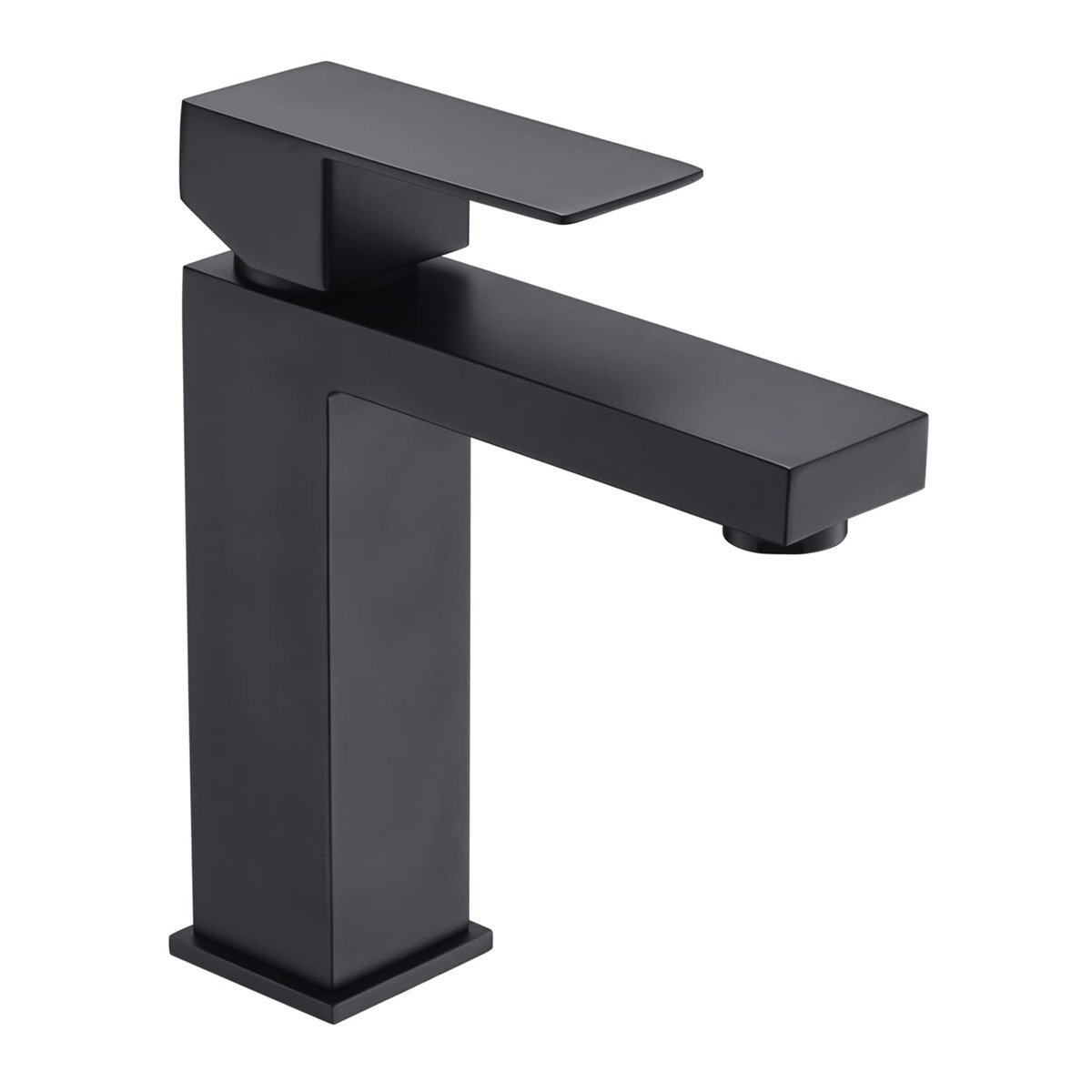 Black Single Hole Lavatory Vanity Mixer Tap Stainless Steel Bathroom Washbasin Faucet