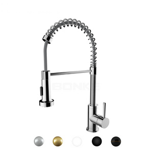 Lead Free Stainless Steel Single Lever Handle Pull Down Sprayer Brushed Nickel Kitchen Faucet, Kitchen Sink Faucet