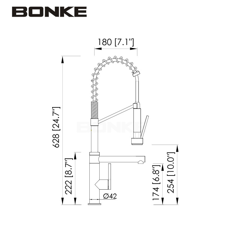 Commercial Kitchen Faucet with Pull Down Sprayer Industrial Pre Rinse Spring Faucet for Kitchen Multi-functional, cUPC Certified