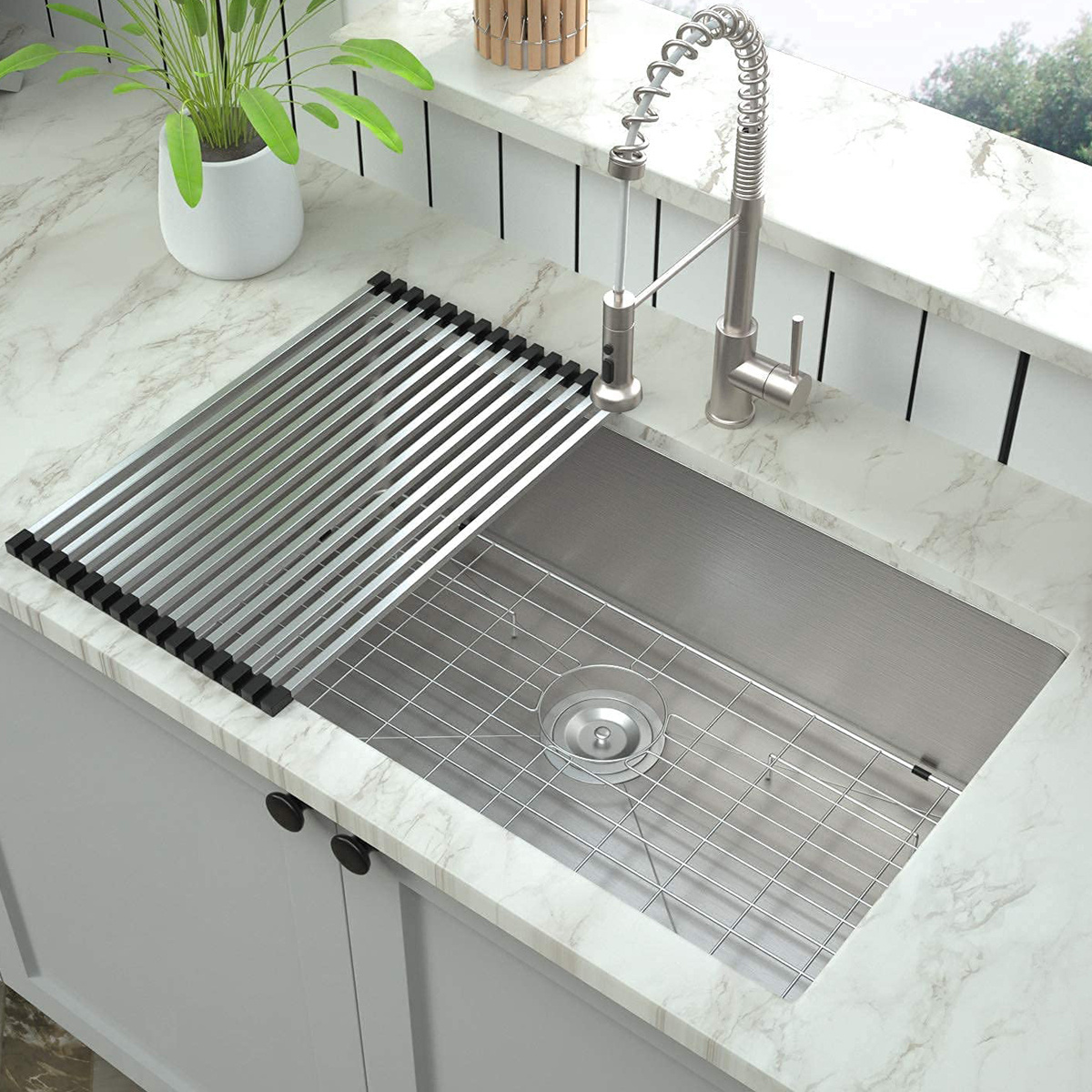 Undermount Kitchen Sink Stainless Steel 16 Gauge Single Bowl Kitchen Sink