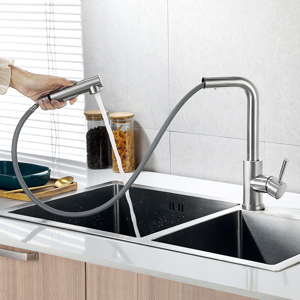 304 Stainless Steel kitchen sink faucets mixer tap