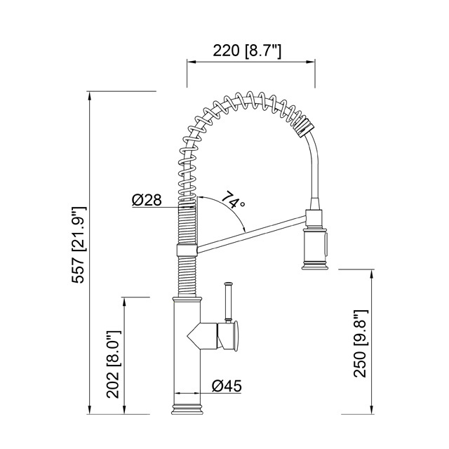 Black Hot and Cold Pull Out Touchless Sensor Kitchen Faucet