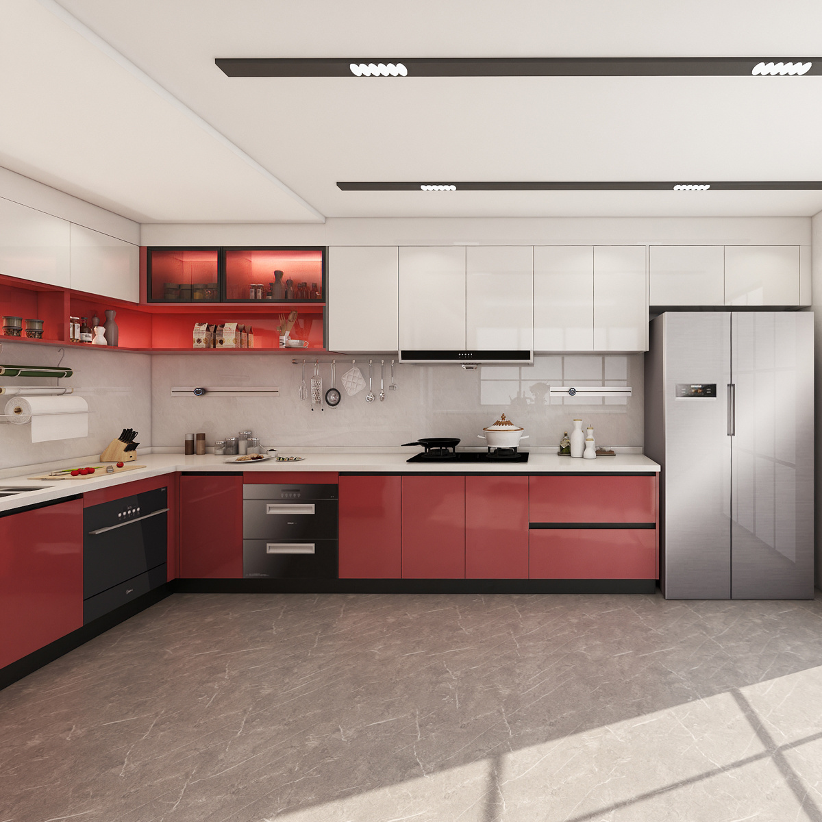 Prefab Stainless Steel Kitchen Cabinet Modular Kitchen Modern Kitchen With Islands Designs Cabinets