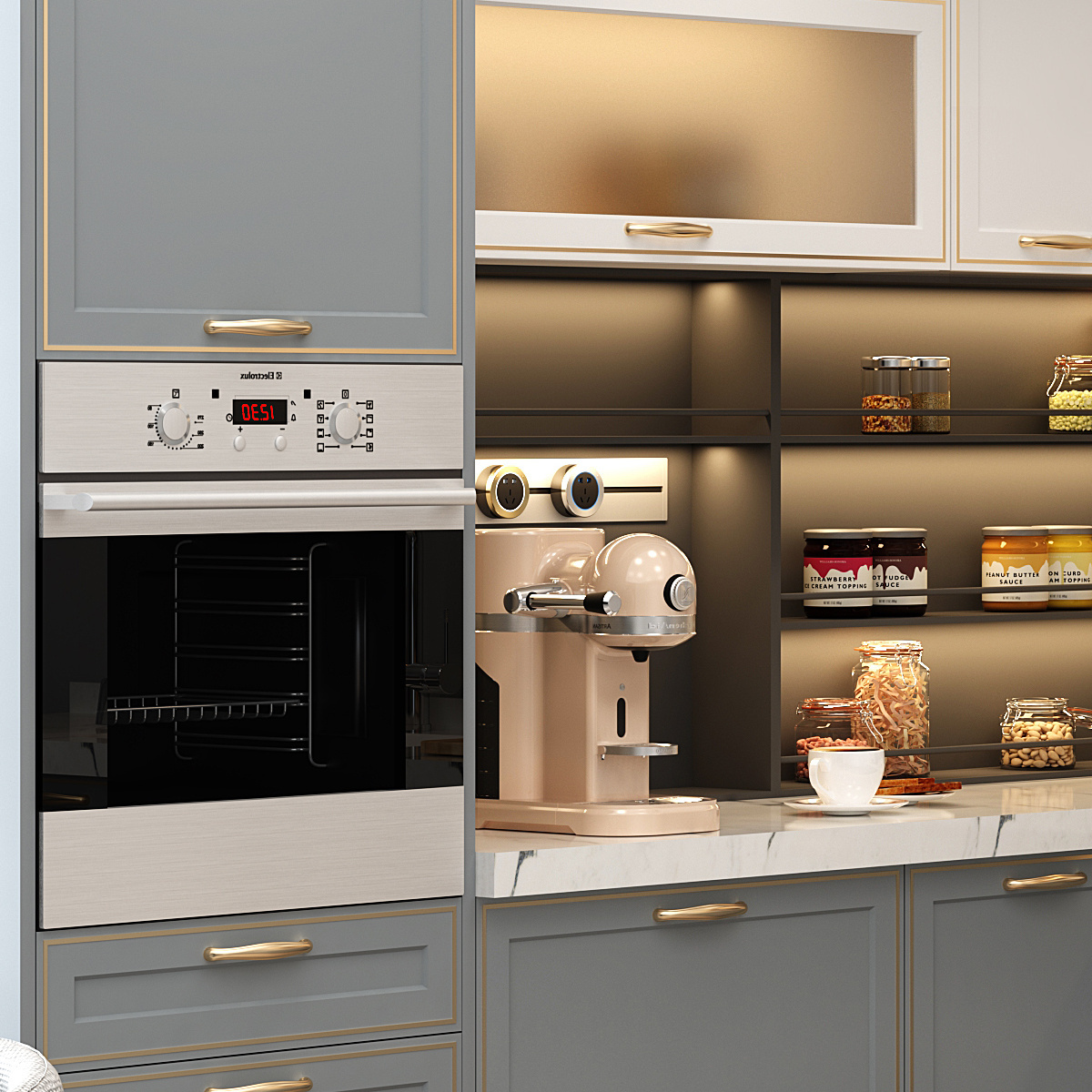 Modular Cupboard Stainless Steel Cabinet High End Smart Modern Design Cupboard Kitchen Cabinets for Home and Kitchen