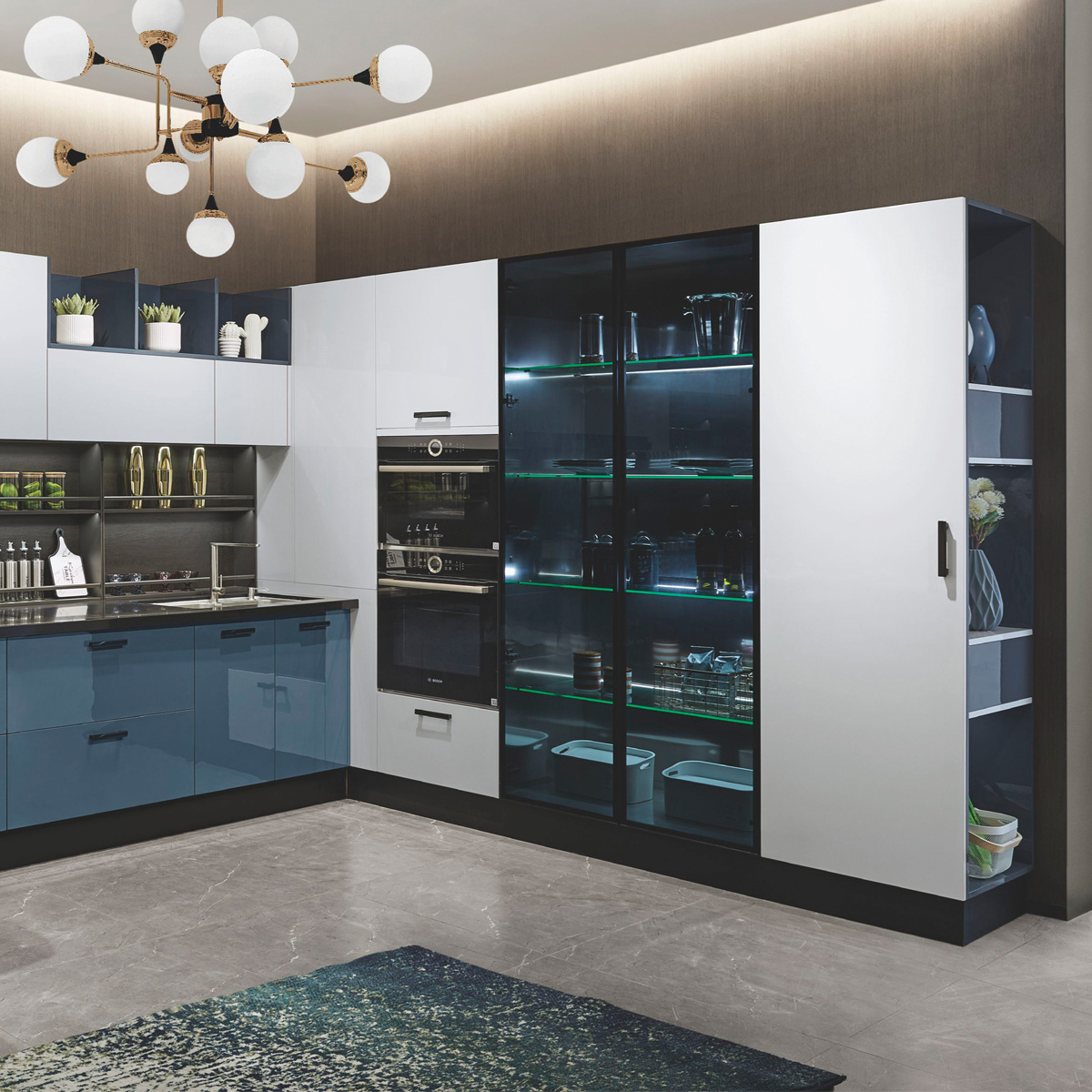 Home Furniture New Modular Kitchen Cupboards Modern Design Kitchen Stainless Steel Cabinets with Sink and Accessories