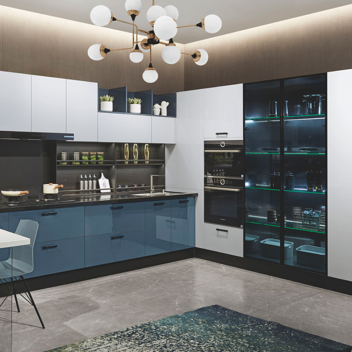 Home Furniture New Modular Kitchen Cupboards Modern Design Kitchen Stainless Steel Cabinets with Sink and Accessories