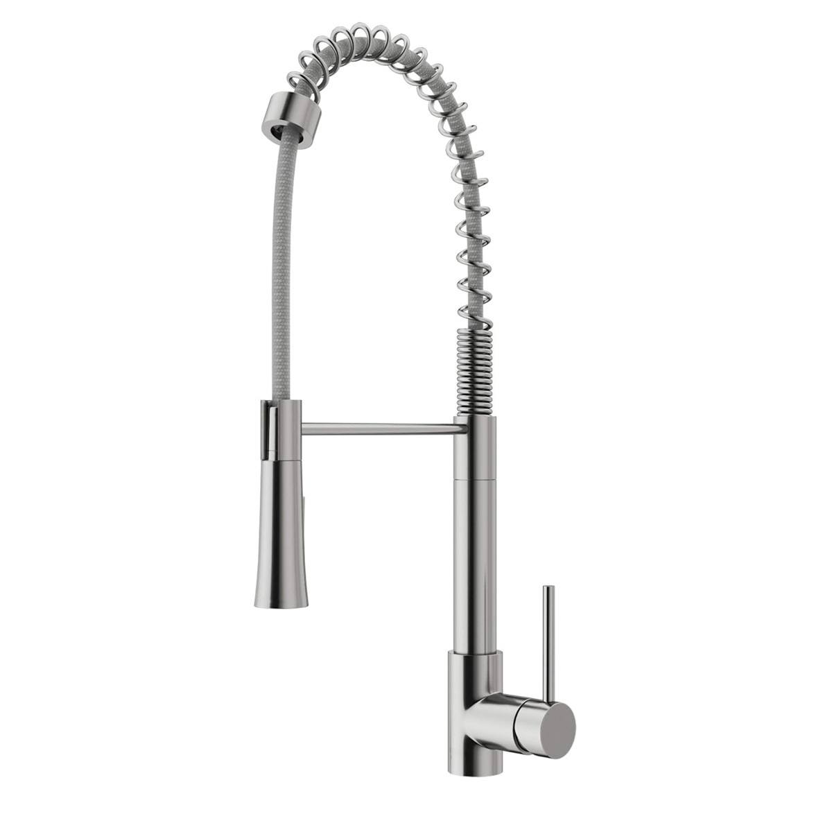 Modern Single Handle Spring Stainless Steel Pull Down Kitchen Faucet