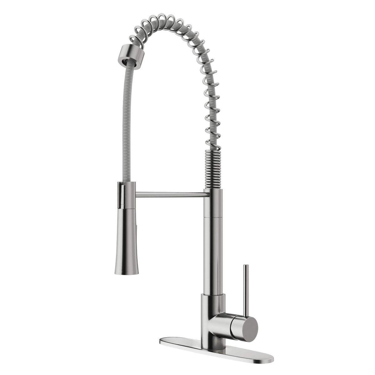 Modern Single Handle Spring Stainless Steel Pull Down Kitchen Faucet