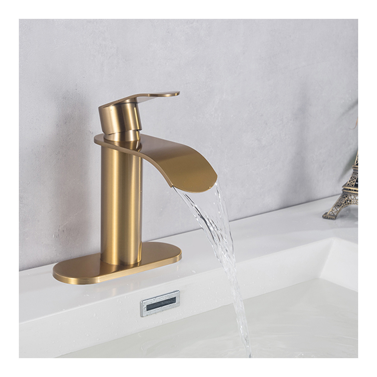 Luxury Gold Stainless Steel Single Handle Bathroom Faucet