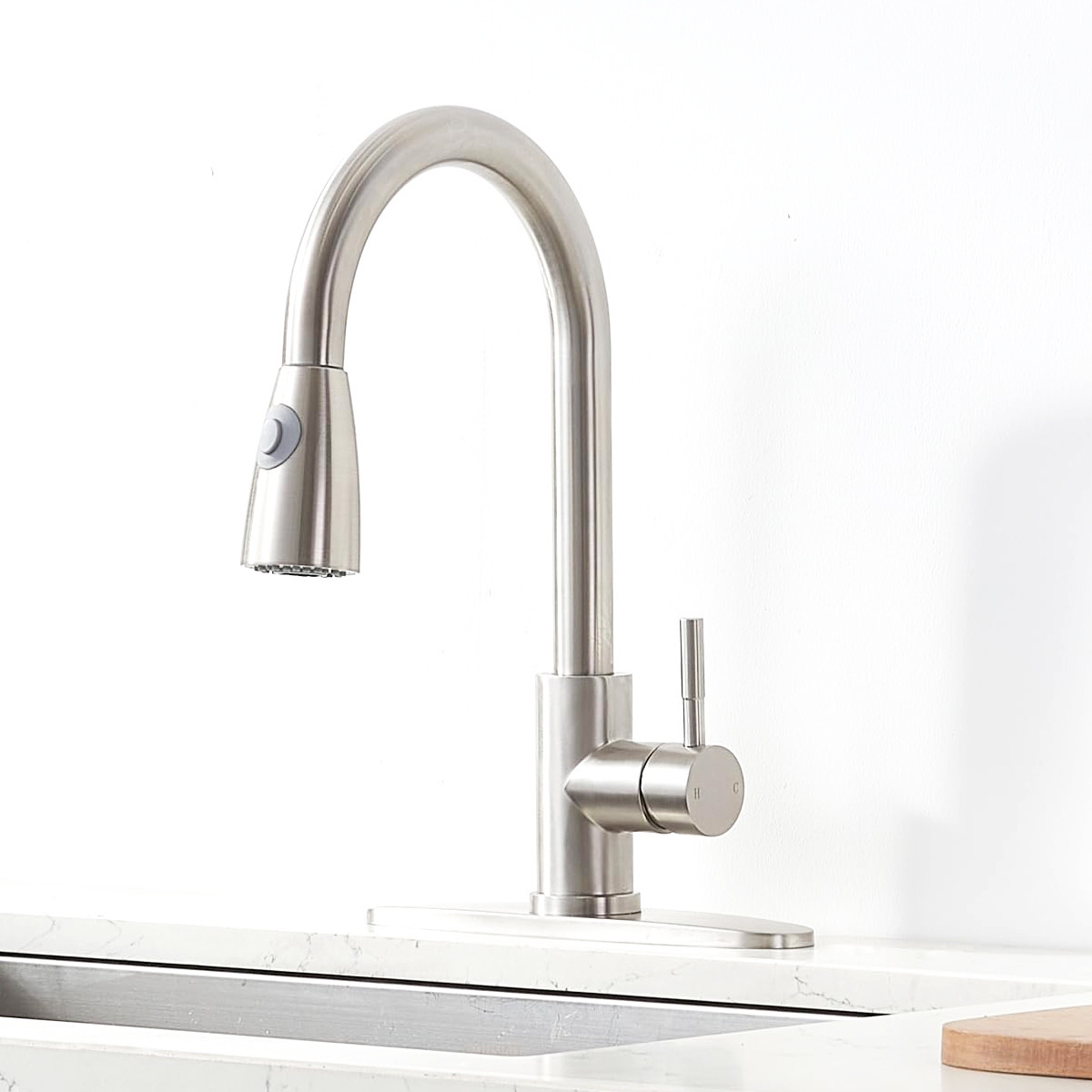 Luxury Brushed Nickel Stainless Steel kitchen Sink Faucets