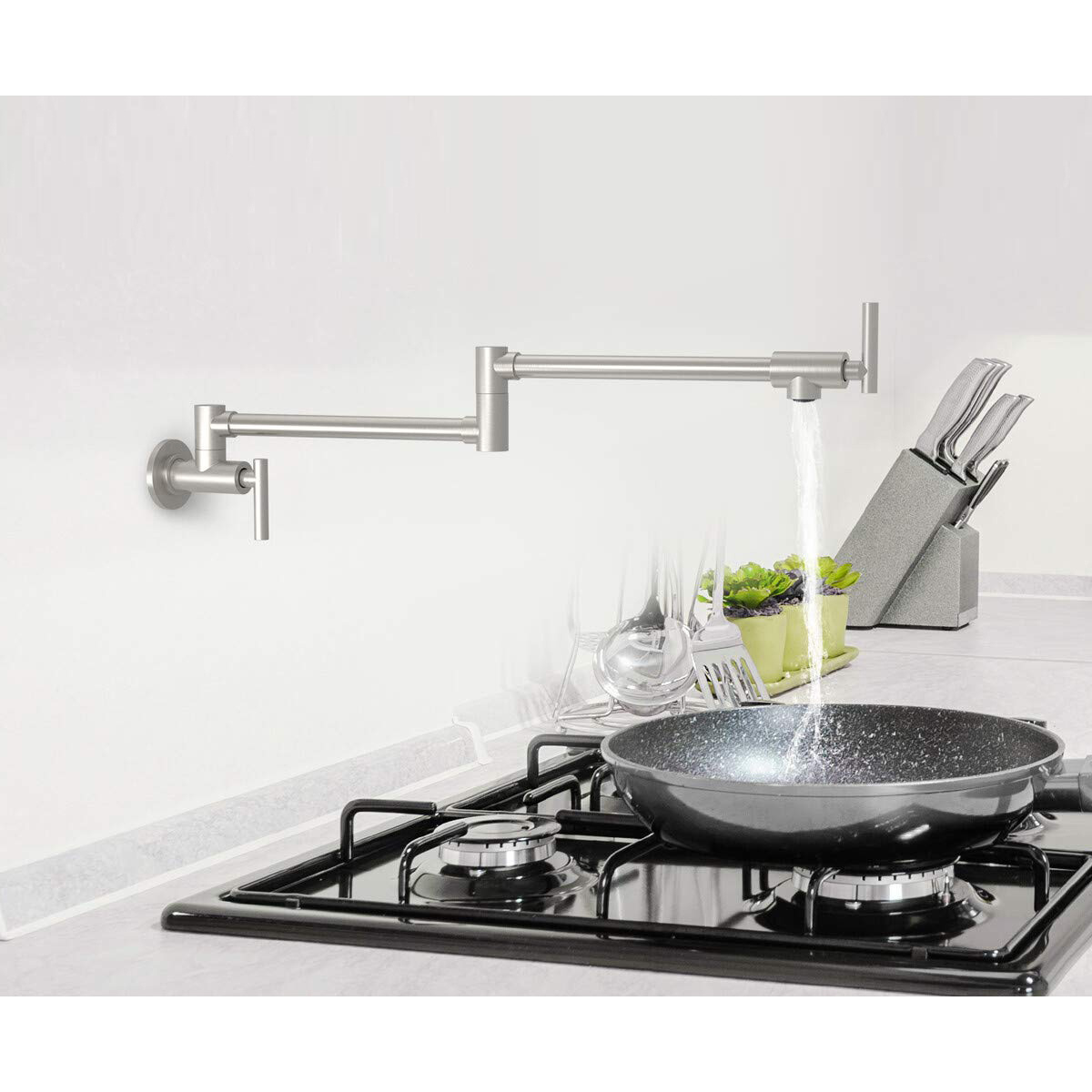 Wall Mounted Stainless Steel Faucet Pot Filler For Kitchen