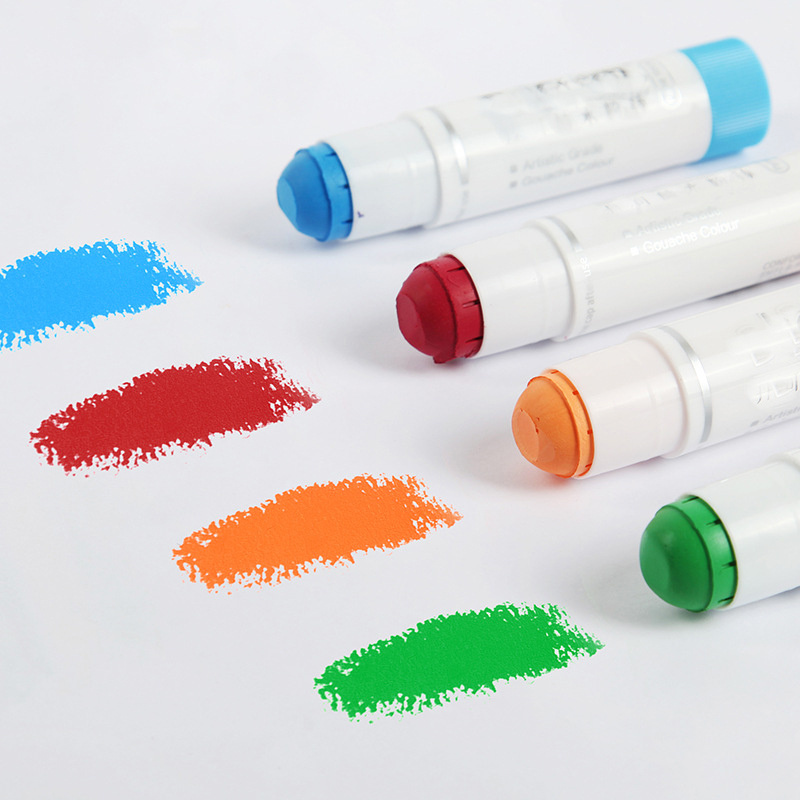 Bulk Custom Quick Drying Solid Gouache Stick Kids Non Toxic Washable Water Soluble Face Tempera Paint Stick