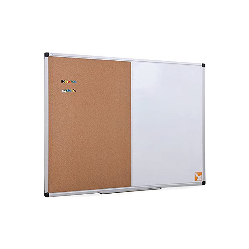 Supplier aluminium frame magnetic message writing whiteboard combination cork board for office school home