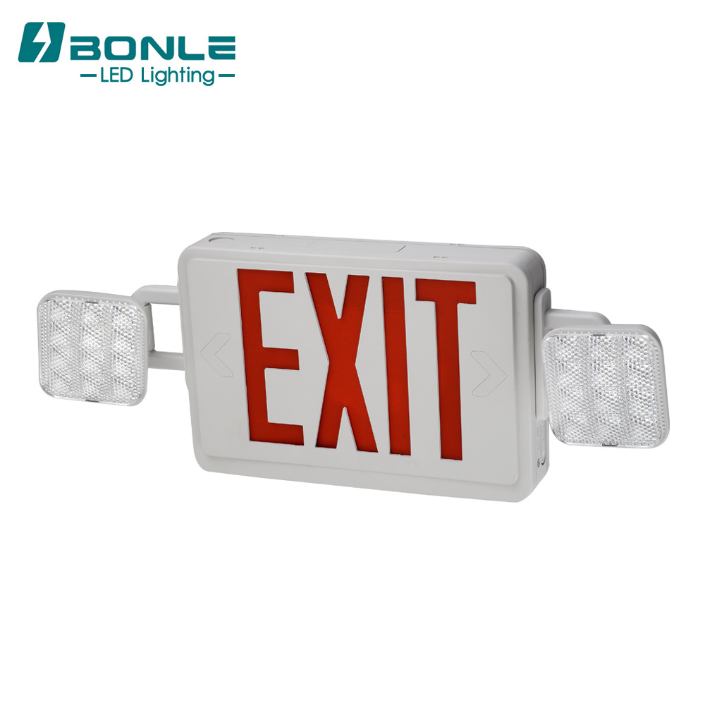 New Model With Battery Backup Led Rechargeable Combo Lamp Emergency Light Double Sided Exit Sign